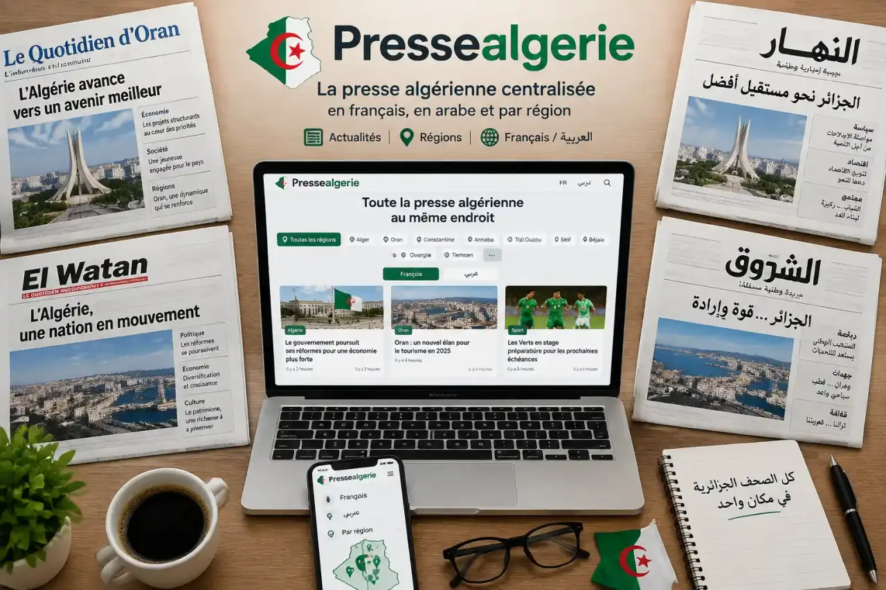 Pressealgerie centralise la presse algérienne en français, en arabe et par région