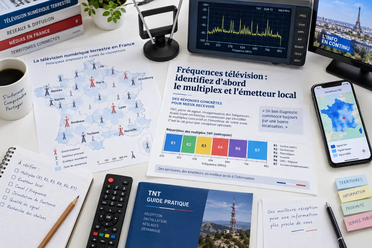 Fréquences télévision : identifiez d’abord le multiplex et l’émetteur local